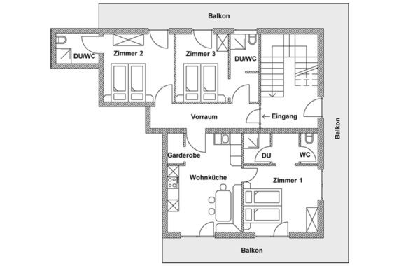 Grundriss unserer großzügigen Ferienwohnung in Flachau