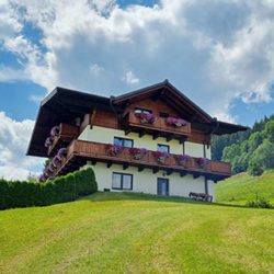 Ferienwohnung Gföller – Hausansicht im Sommer in Flachau
